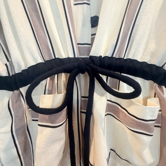 Dress To Park Stripe Linen Print Jacket with Black Accents NWT - Picture 10 of 13